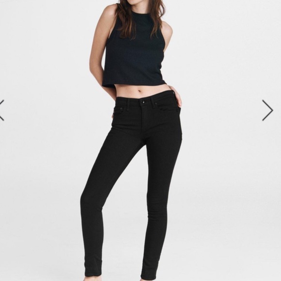 NWT rag & bone Cate mid rise skinny black jeans size 23 - Picture 12 of 12